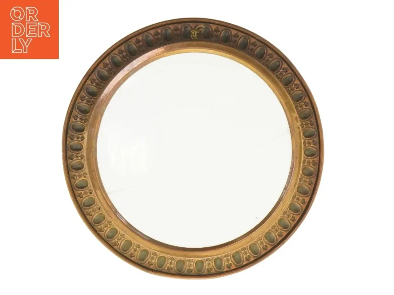 Billede 3 - Dekorativ porcelæns tallerken med kobber kant (str. 31 x 2,5 cm)