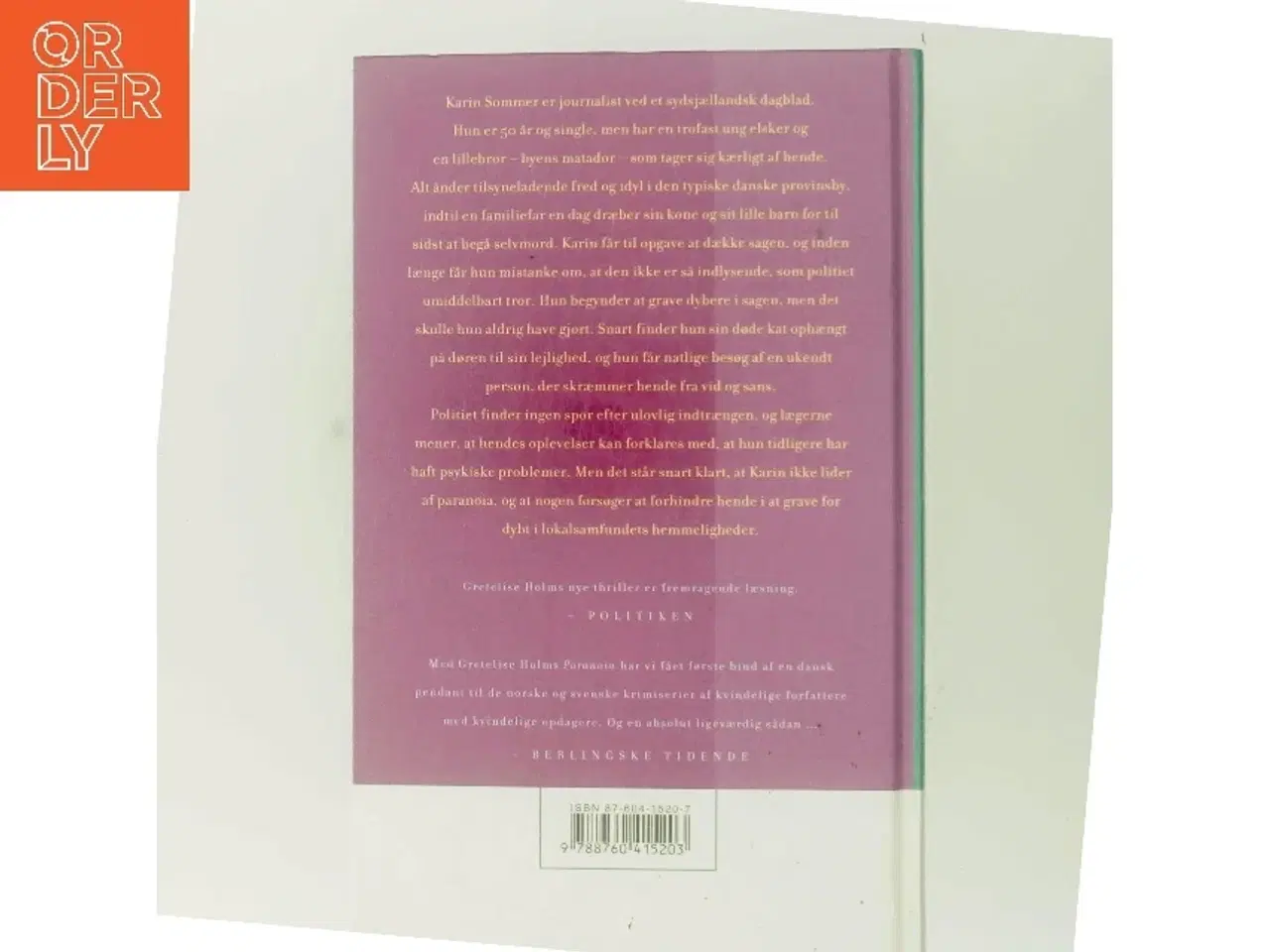 Billede 3 - Paranoia : kriminalroman af Gretelise Holm (f. 1946) (Bog)