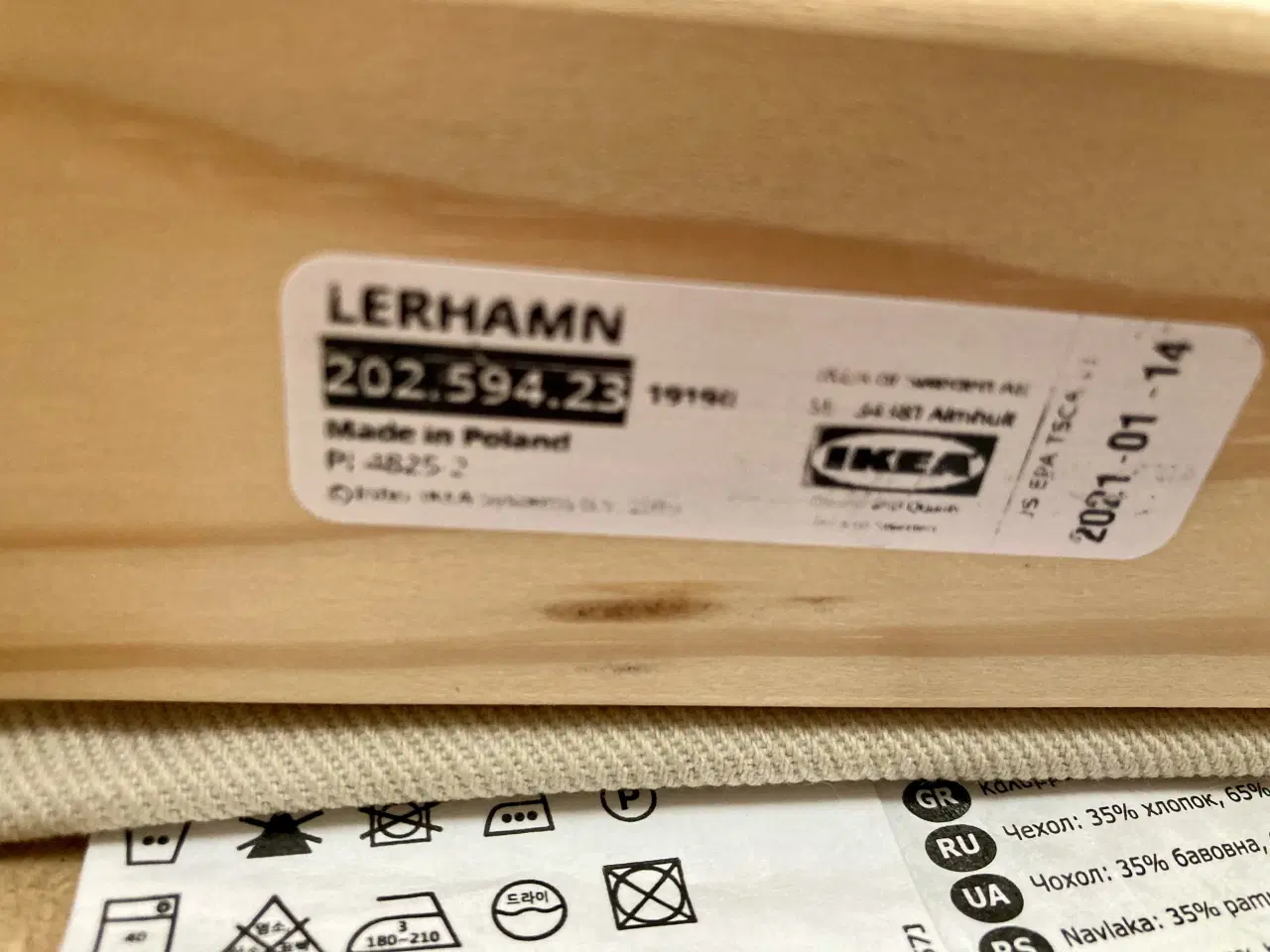 Billede 3 - 4 stole Massiv fyrretræ. Lyst vaskbar betræk