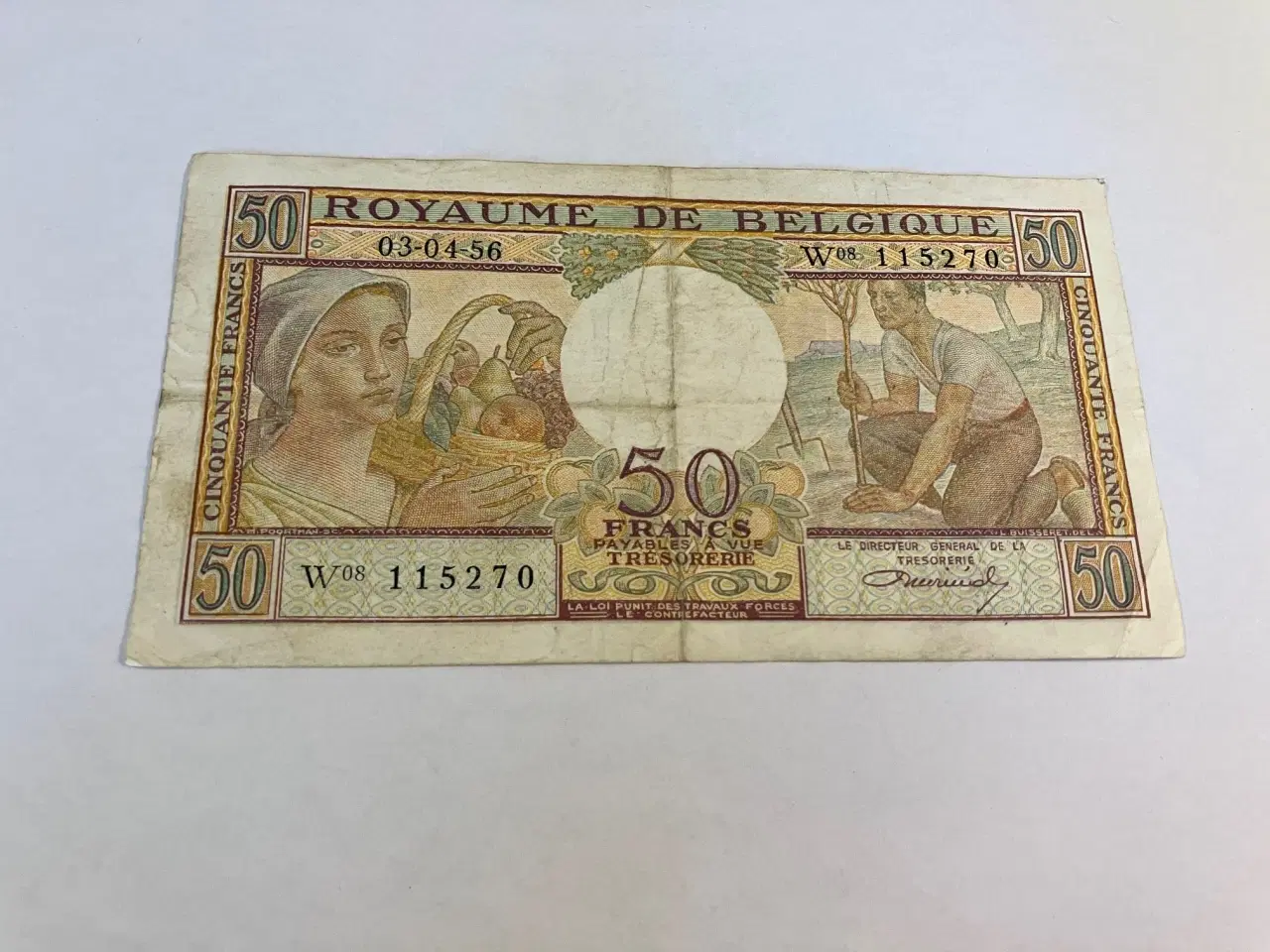 Billede 2 - 50 Francs Belgium 1956