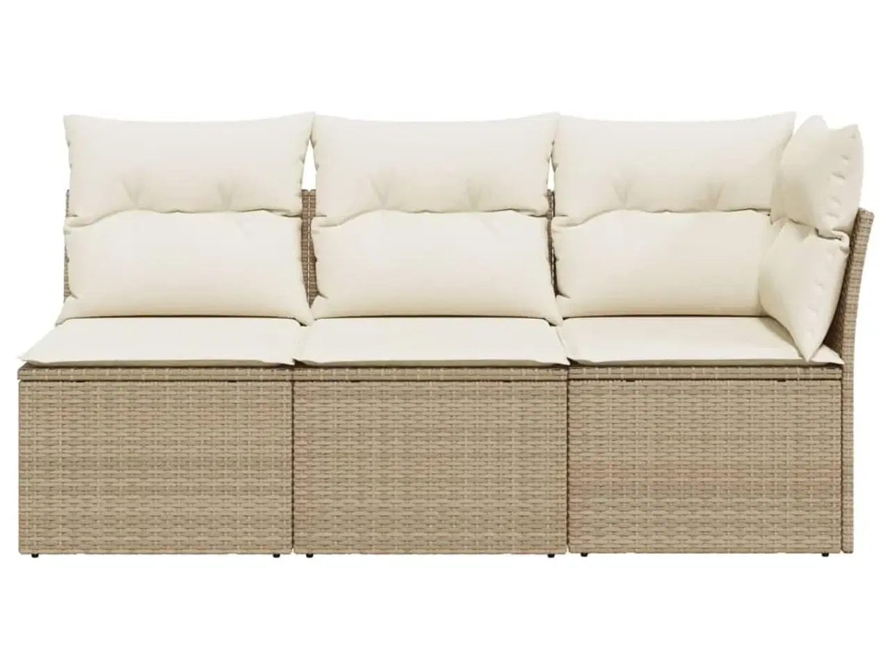 Billede 4 - 3-personers havesofa med hynder polyrattan beige