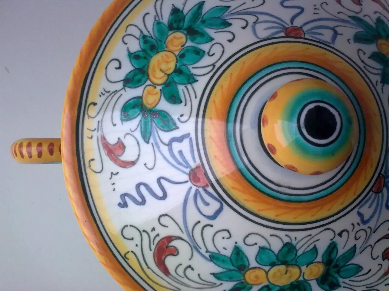 Billede 8 - Keramik Italien HÅNDLAVET Låg krukke Majolika