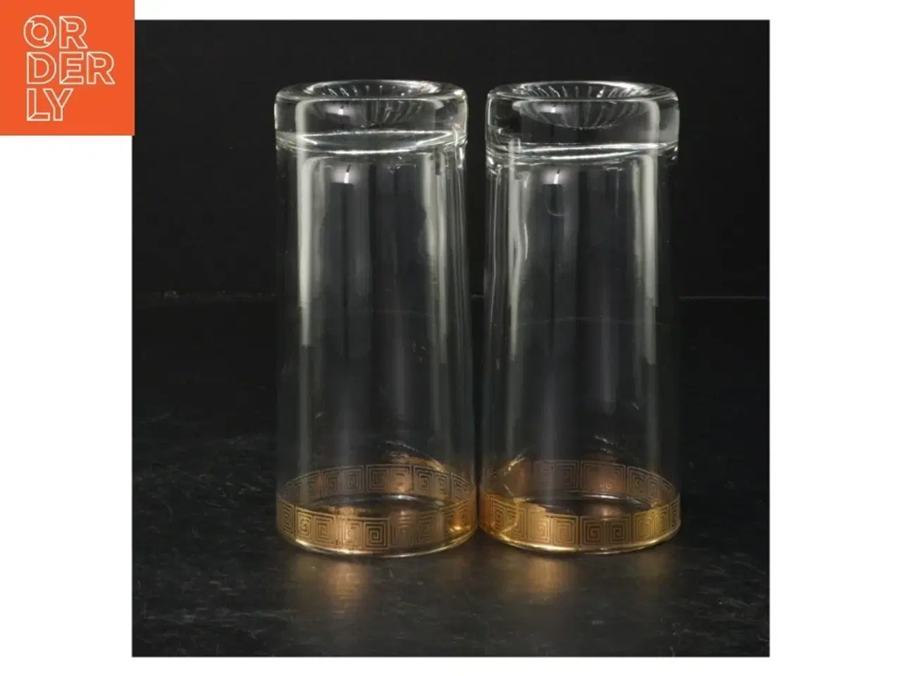 Billede 3 - Glasvaser med guldkant (str. Ø. 7 cm. længde, 14 cm)