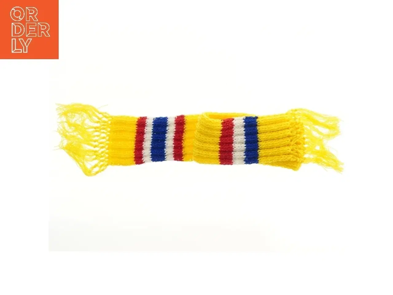 Billede 2 - Gul stribet halstørklæde (str. 136x16,5 cm)