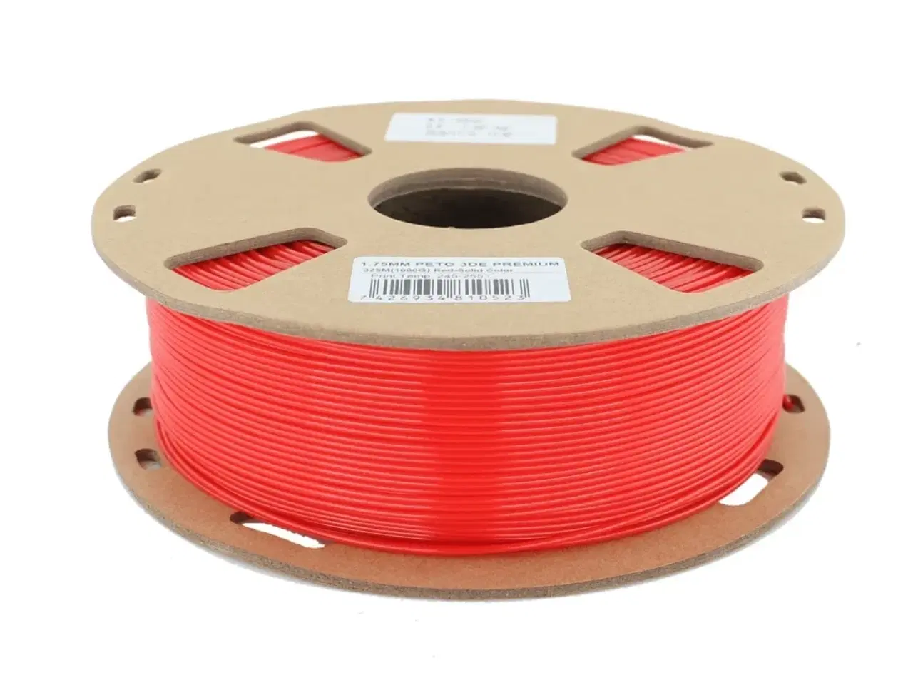 Billede 1 - Solid Red - 3DE Premium - PETG - 1.75mm - 1kg