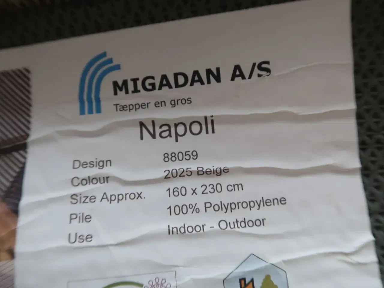 Billede 3 - Gulvtæppe MIGADAN NAPOLI 88059 2025 Beige