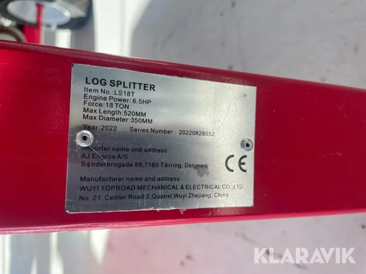 Billede 12 - Brændekløver WUYI LS 18T