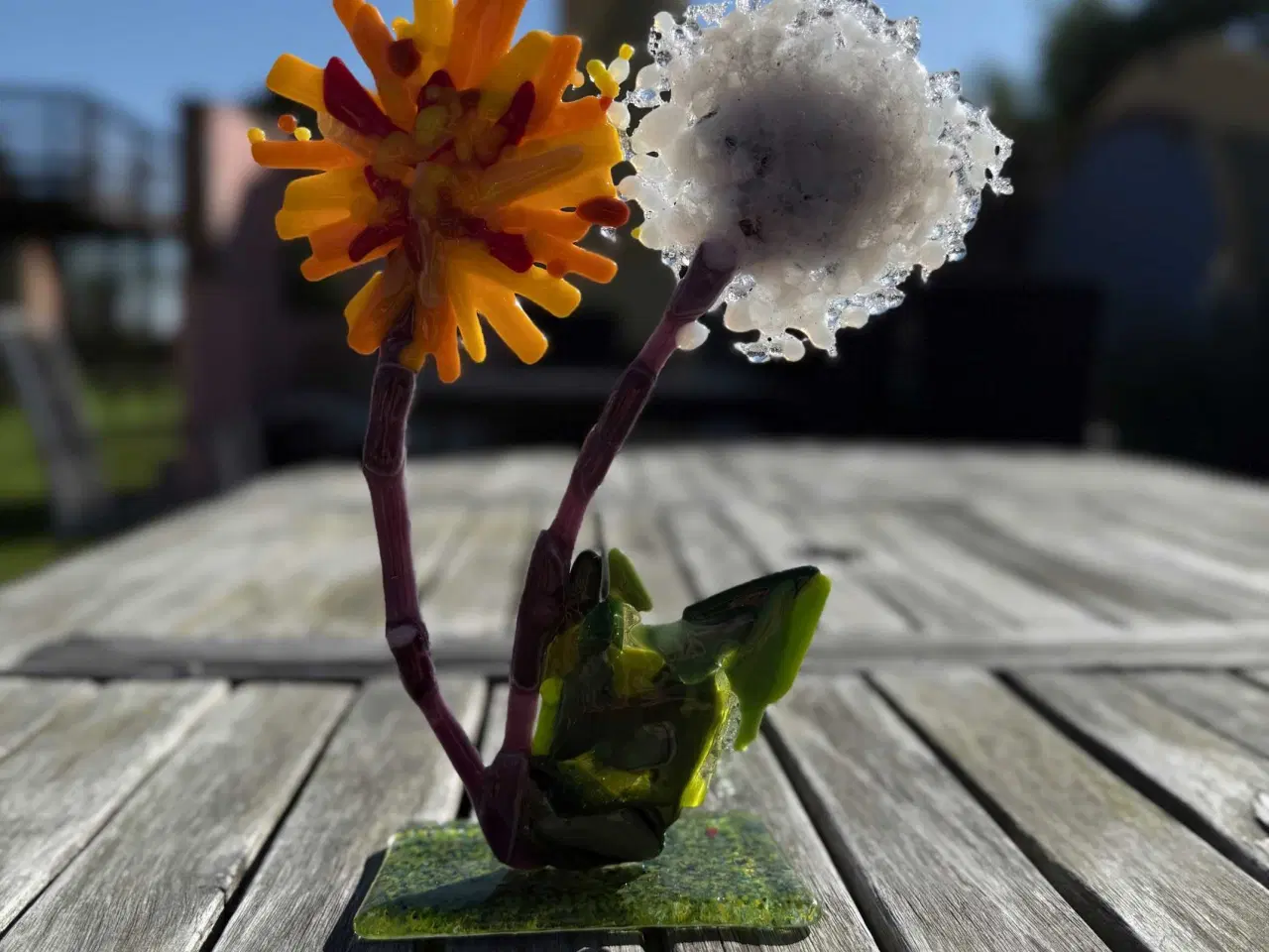 Billede 1 - Glas kunst Unik mælkebøtte Homemade 