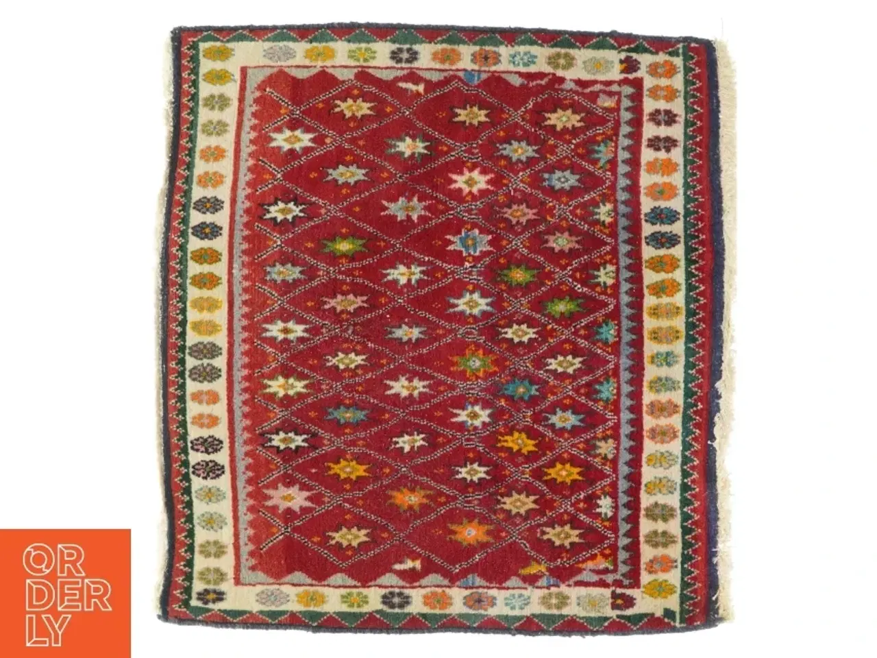 Billede 1 - ægte tæppe med mønster  (str. LB:66x63cm)