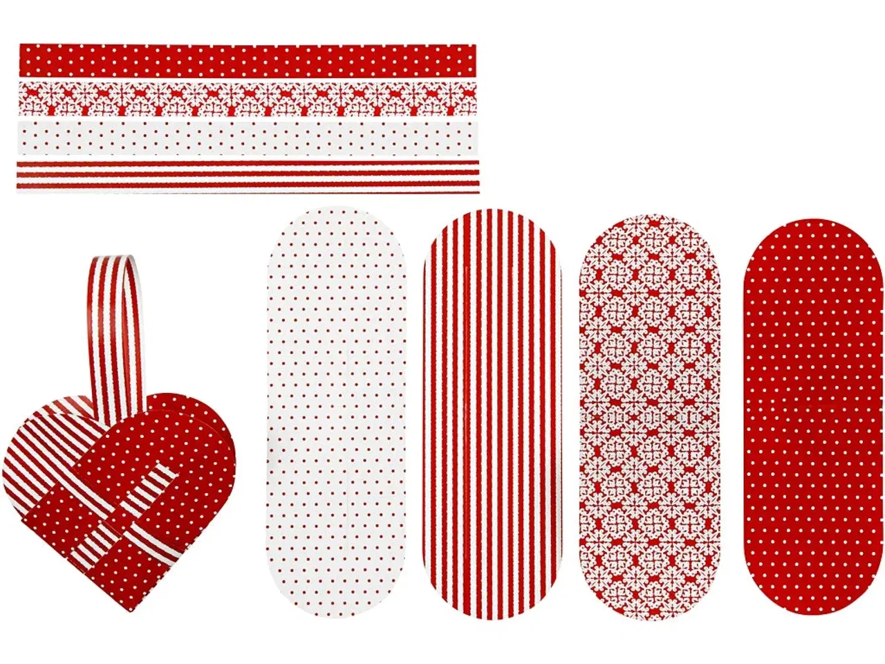 Billede 1 - Flettede Julehjerter - 8 Sæt til Hyggelig Jul