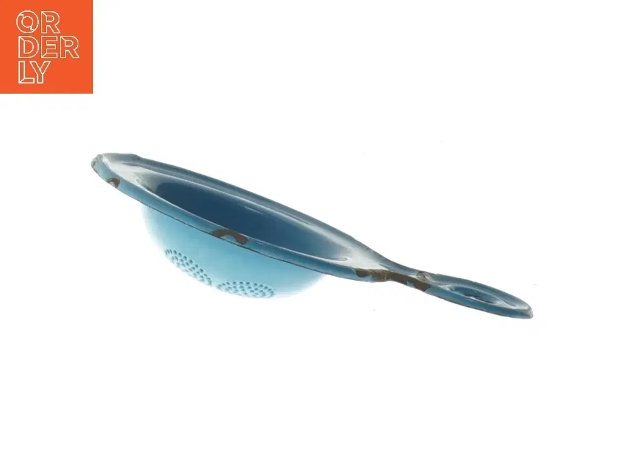 Billede 3 - Blå emaljeret te si (str. Ø 10 cm længde 14 cm)