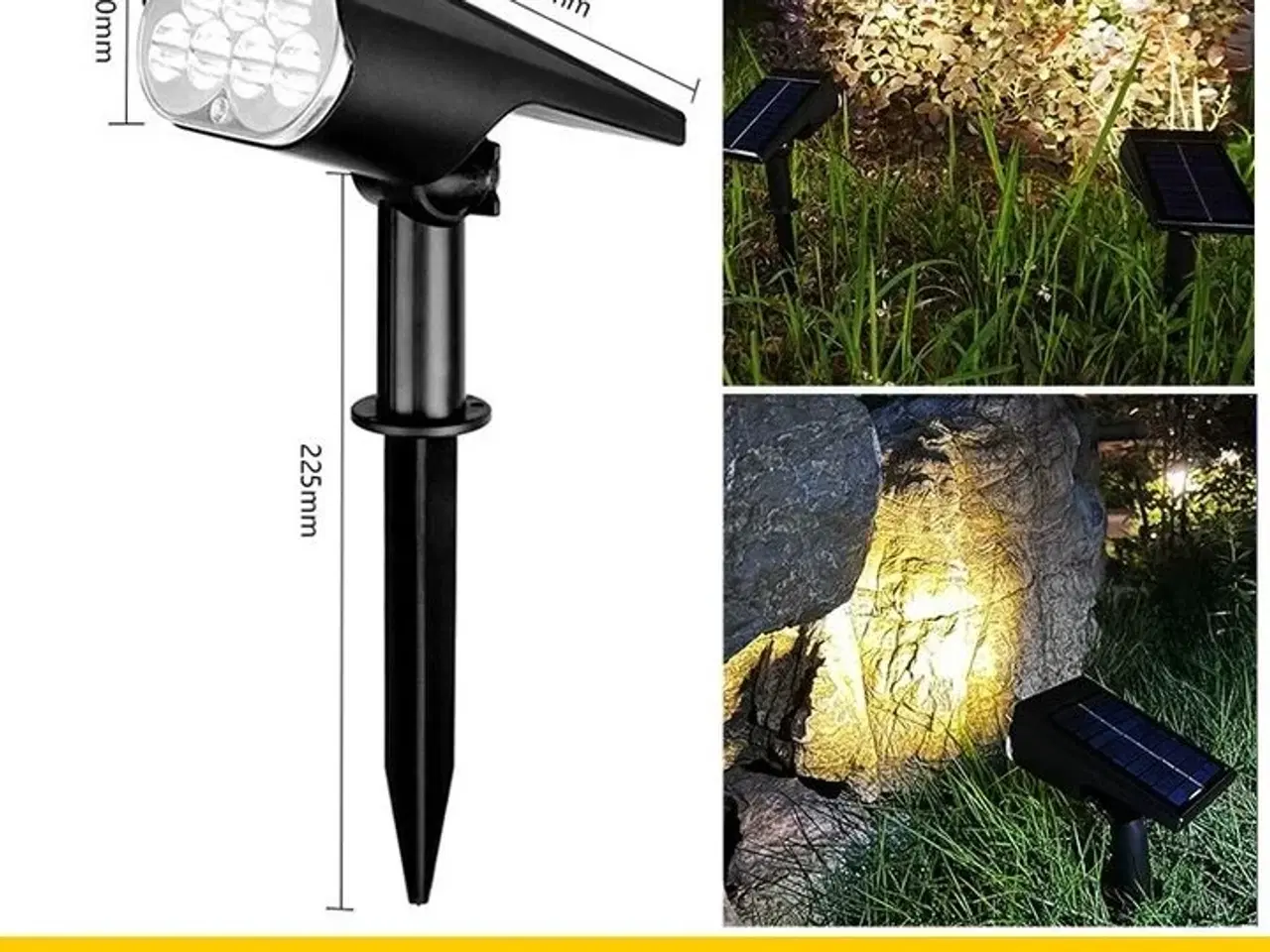 Billede 7 - 6 stk. LED-spotlight soldrevet, 7-LED IP65