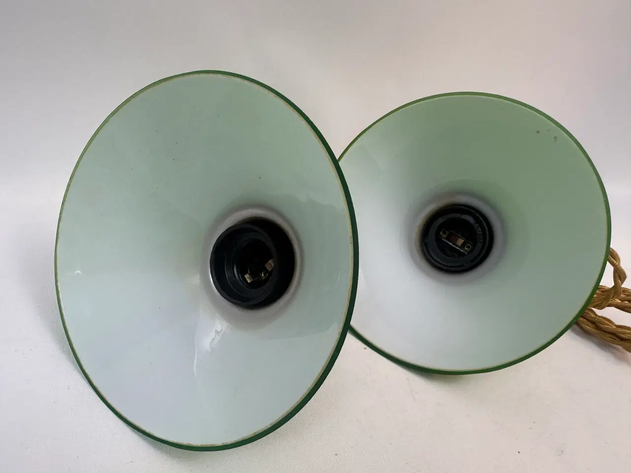 Billede 6 - Vintage lamper i messing og grønt glas