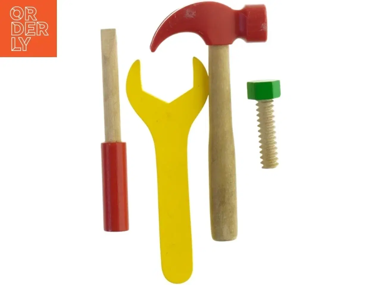 Billede 3 - Træværktøjskasse med legetøjsværktøj fra Hape (str. 24x13 cm)