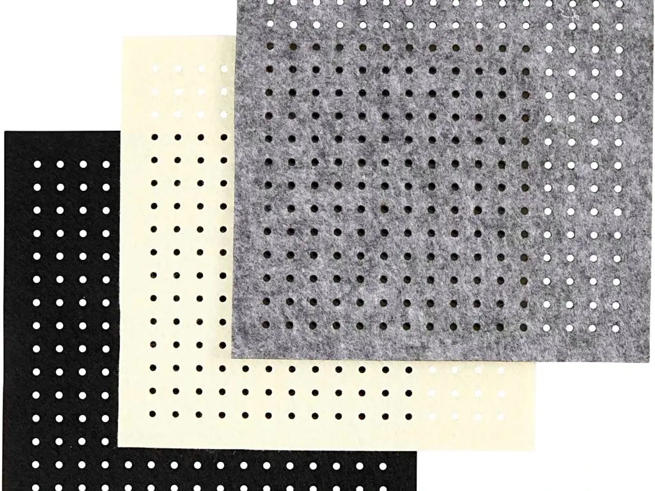 Billede 1 - Kraftig Polyesterfilt med Huller, 20x20 cm, 3 mm