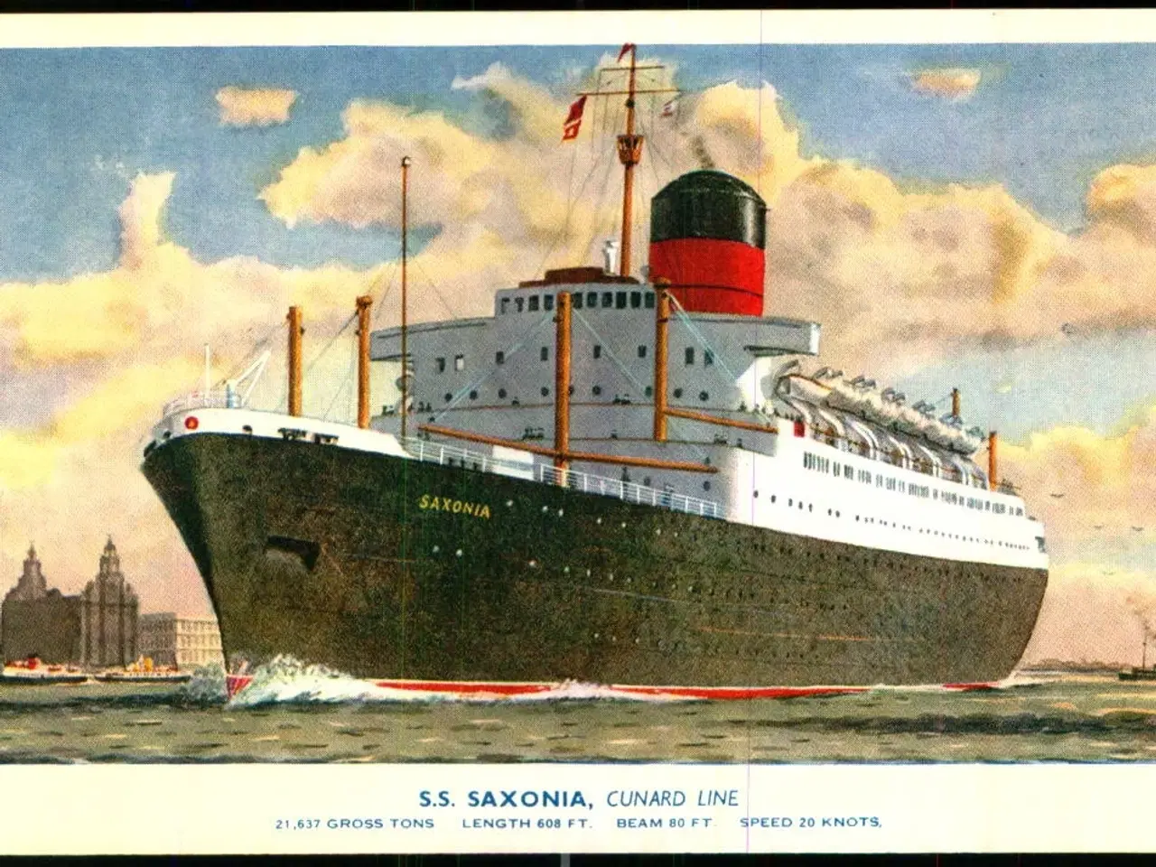 Billede 1 - S.S. Saxonia - Cunard Line - Salmon 5338 - Ubrugt