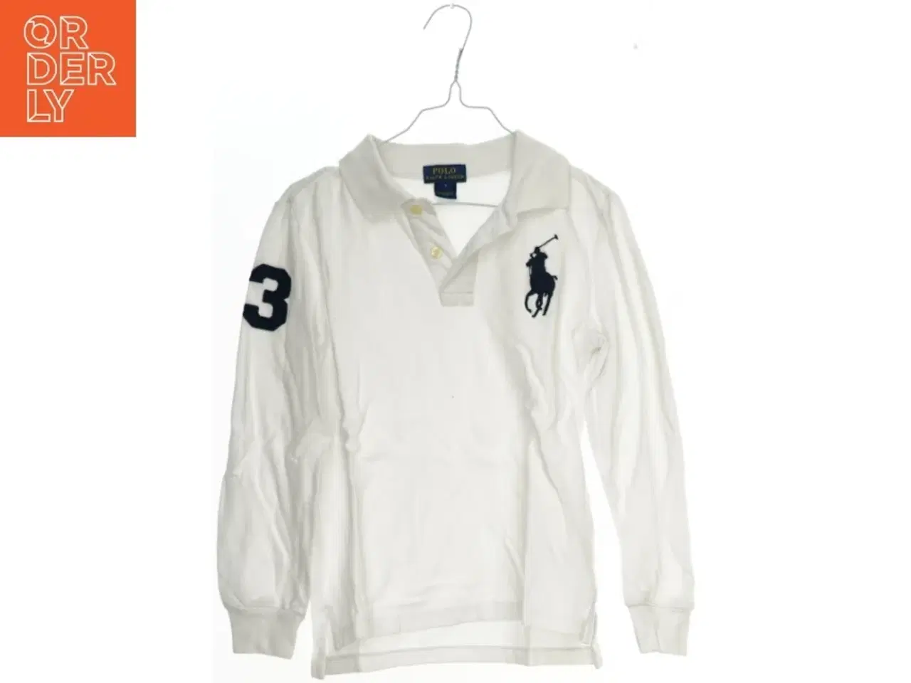 Billede 1 - Langærmet hvid polo trøje fra Ralph Lauren (str. 122)