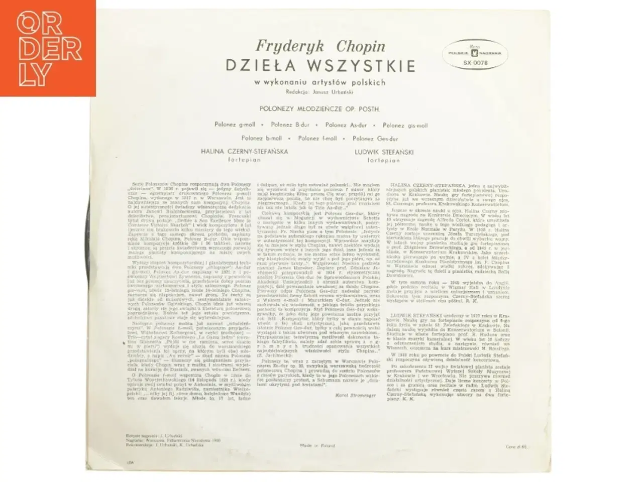 Billede 2 - Chopin vinylplade fra Muza