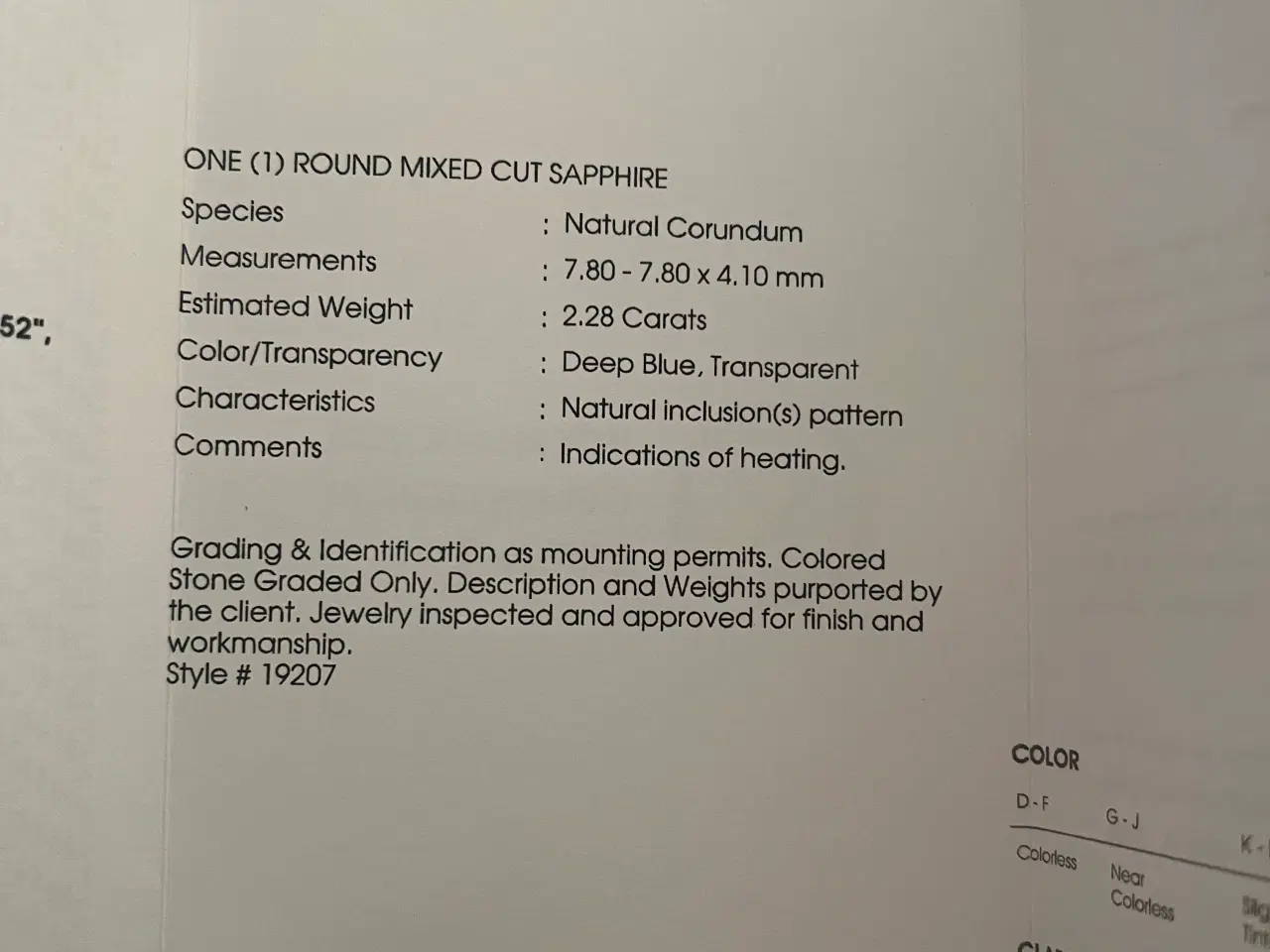 Billede 6 - 18K hvidgulsring med naturlig safir og diamanter