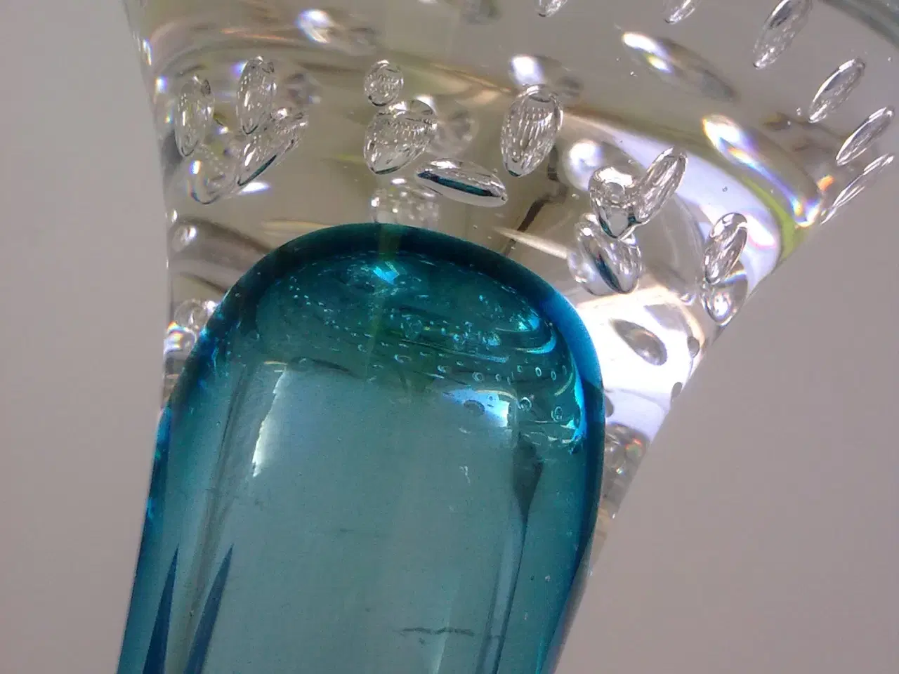 Billede 5 - Vase bobler i lyseblå glas HOLMEGAARD