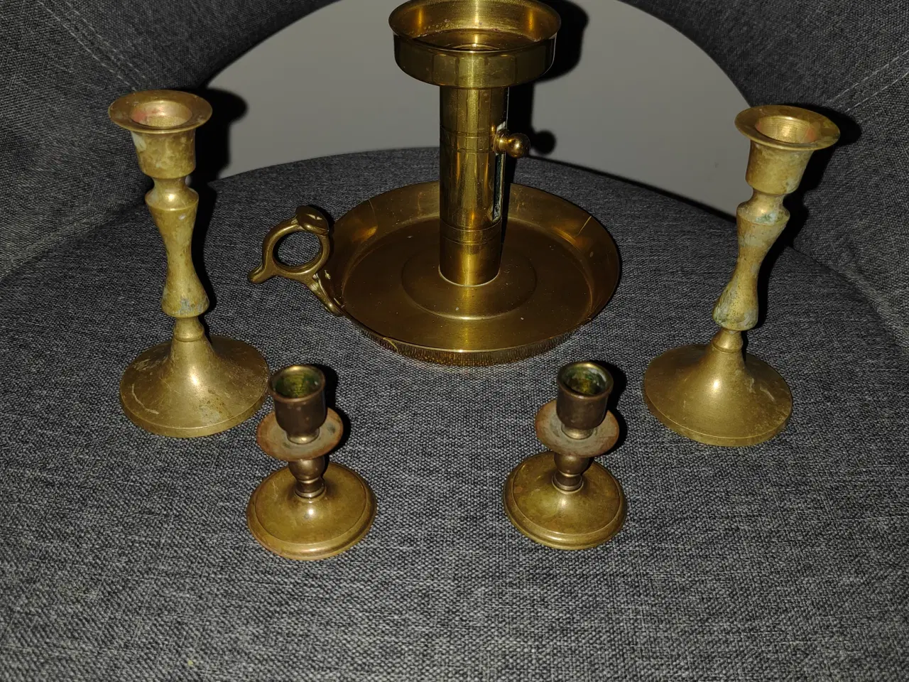 Billede 4 - 5 messing lysestager