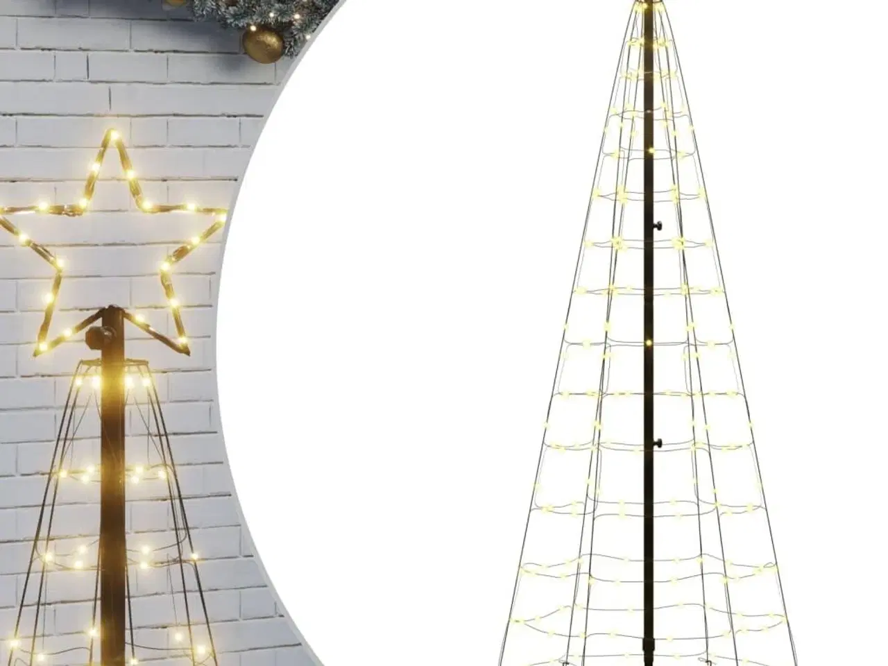 Billede 2 - LED-juletræ med spyd 220 LED'er 180 cm varmt hvidt lys