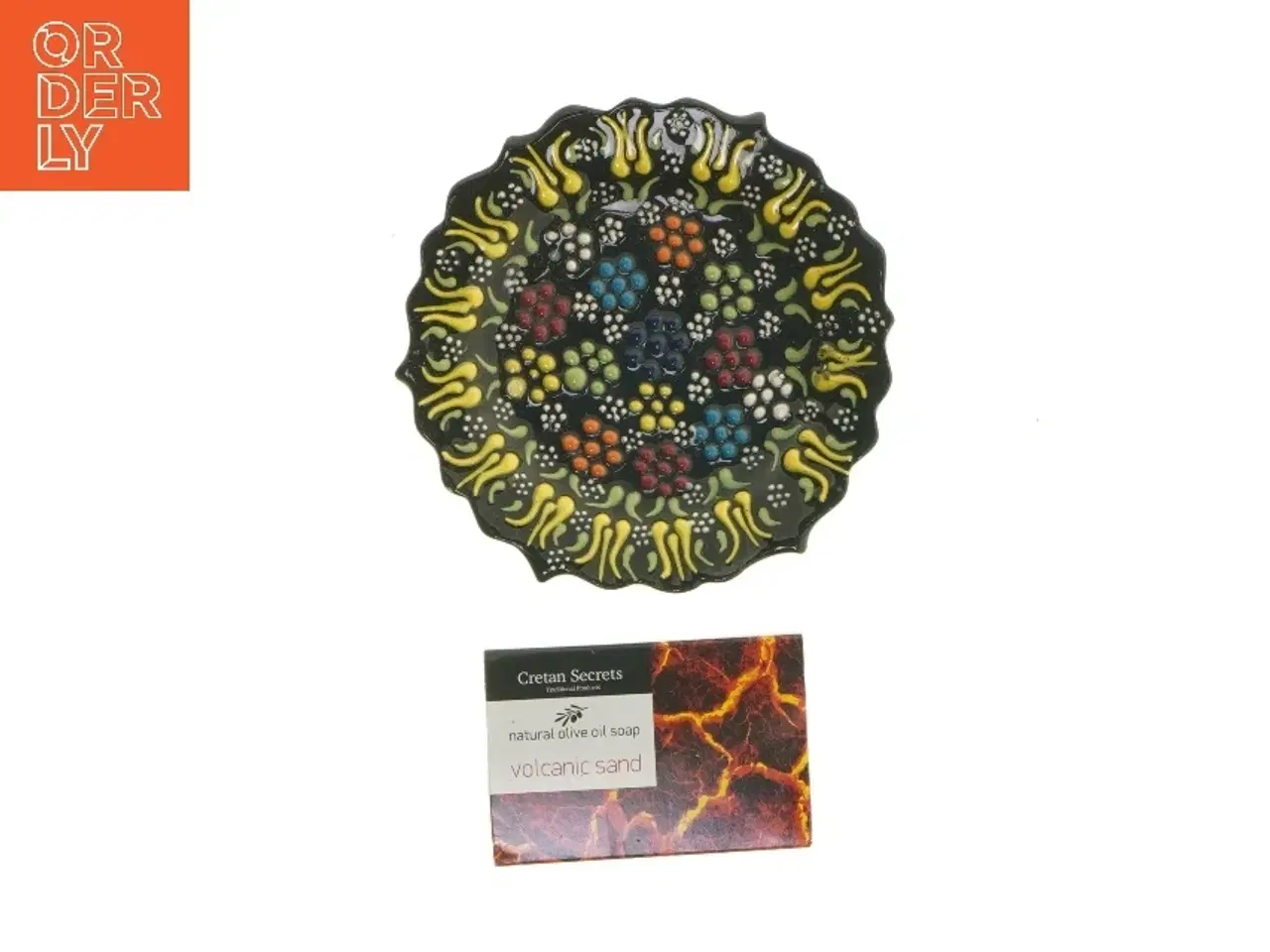 Billede 1 - Dekorativ skål med sten (str. Ø 12,5 cm)