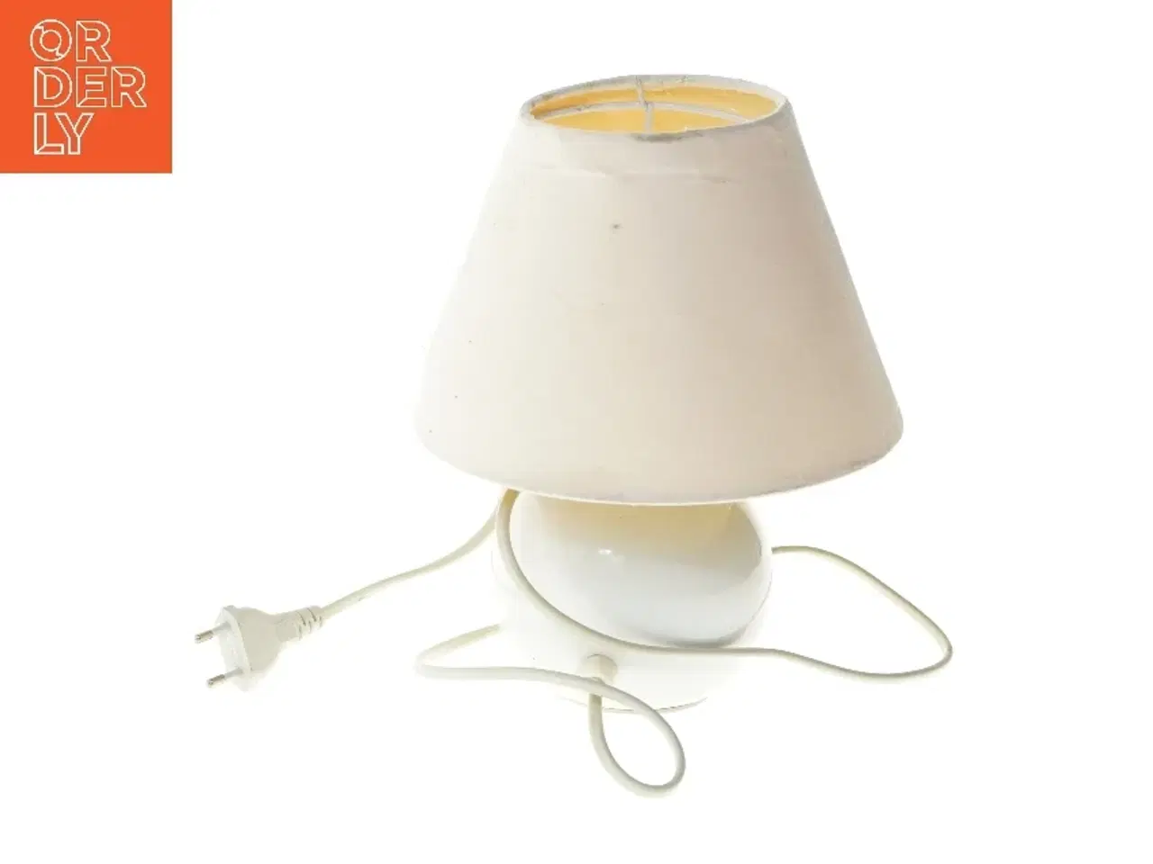 Billede 1 - Bordlampe med hvid lampeskærm (str. 24,5 cm)