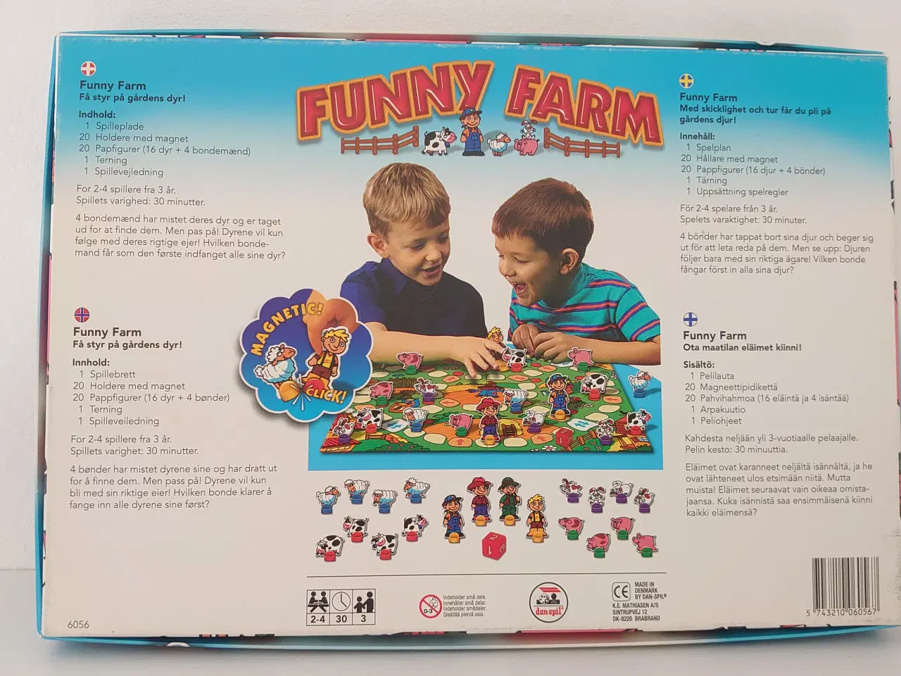 Billede 2 - Funny Farm. Magnet brætspil fra 3år. 2-4 spillere.