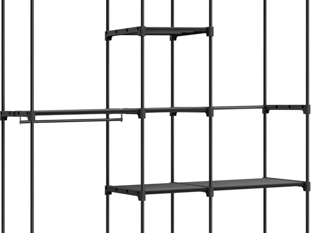 Billede 1 - Åben garderobe – SONGMICS tøjstativ med hylder og bøjlestænger, 43 × 182 × 182 cm, sort