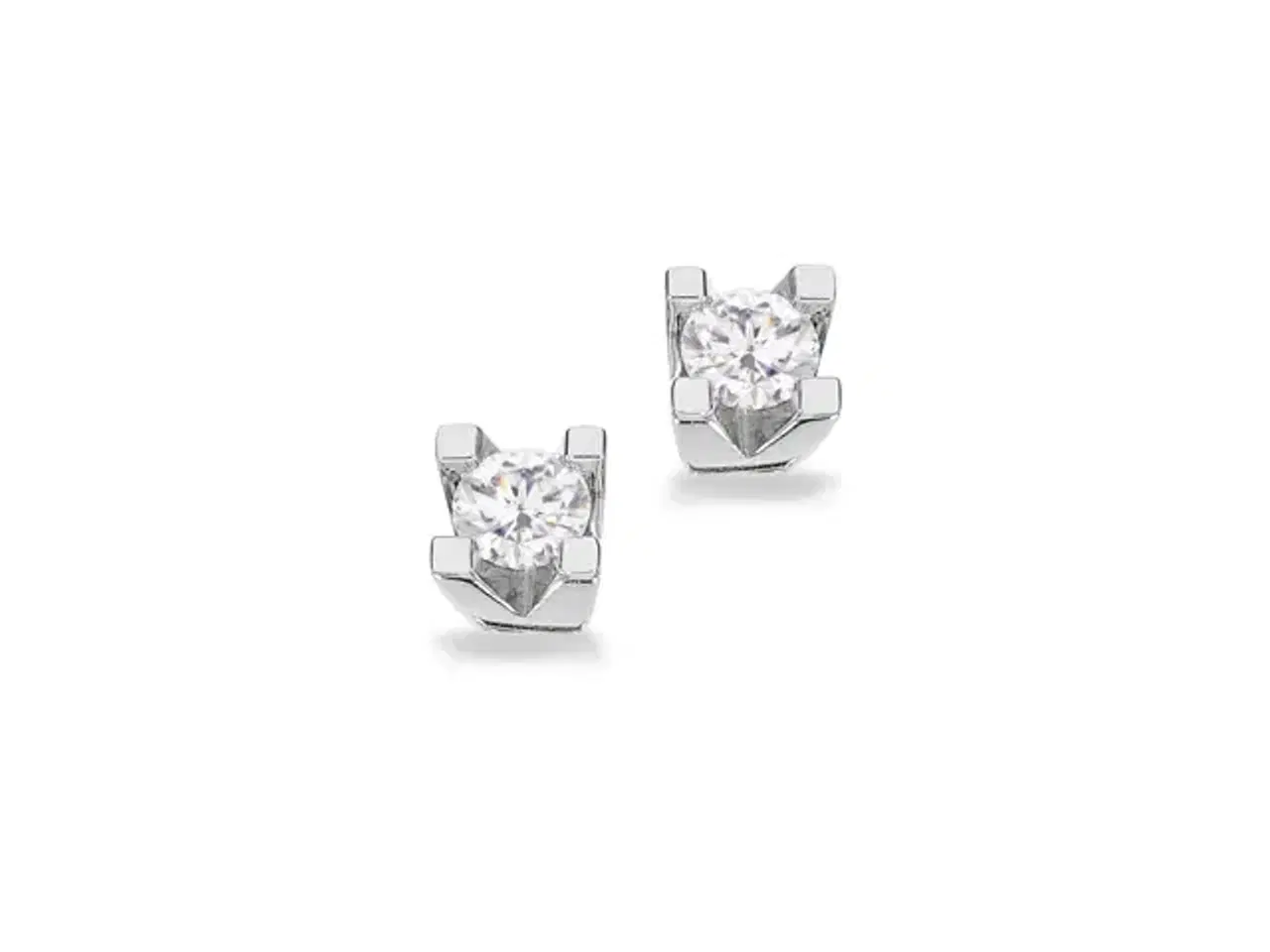Billede 1 - Scrouples ørestikker hvidguld med diamant 
