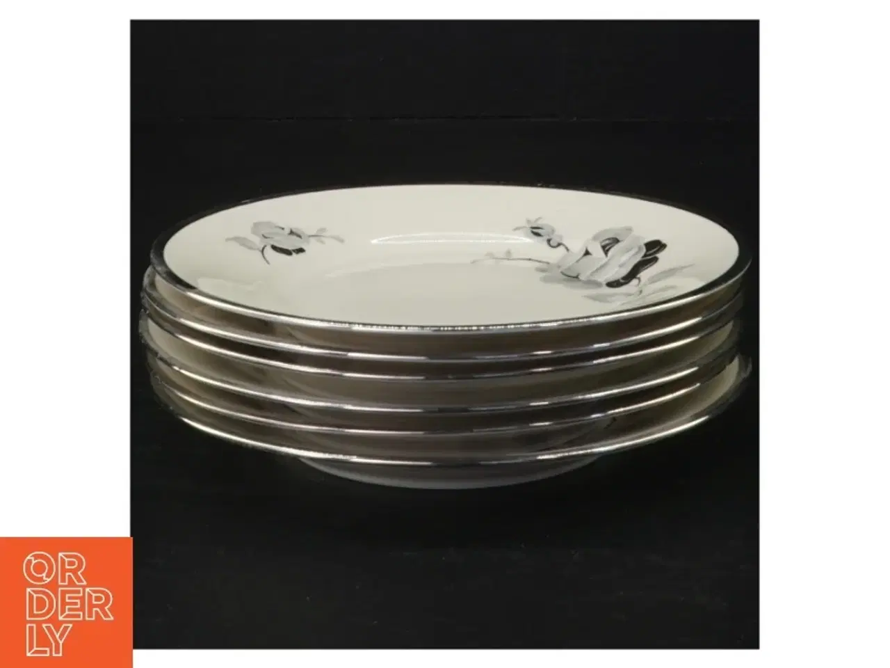 Billede 1 - 6 Porcelænstallerkener fra Københavns Porcellains Maleri (str. Diameter 16 cm)