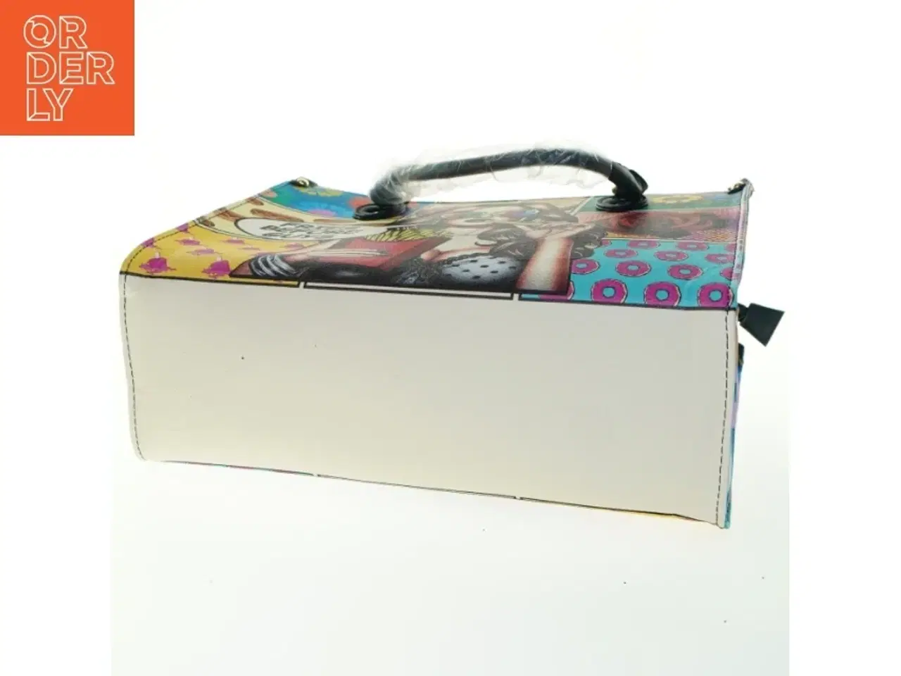 Billede 5 - Farverig håndtaske med print (str. 35x13x27 cm)