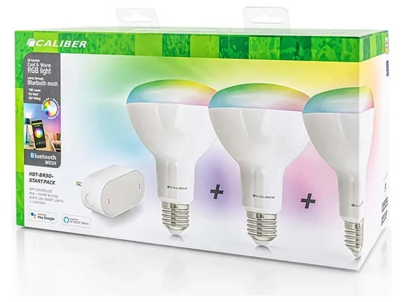 Billede 1 - Caliber BR30 smart home starterpack LED-pære hvid/multi