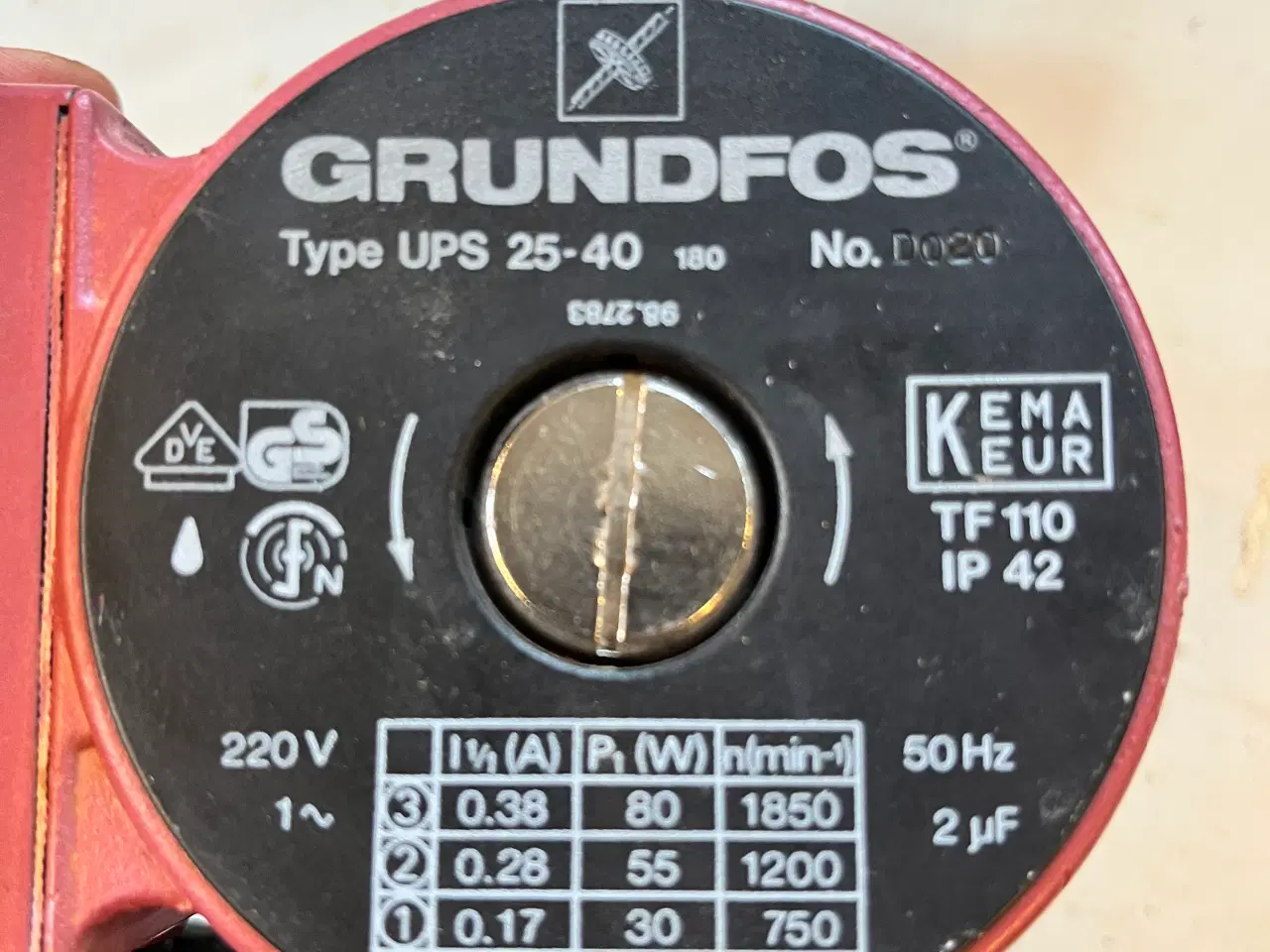 Billede 2 - Cirkulationspumpe Grundfos UPS 25-40 180