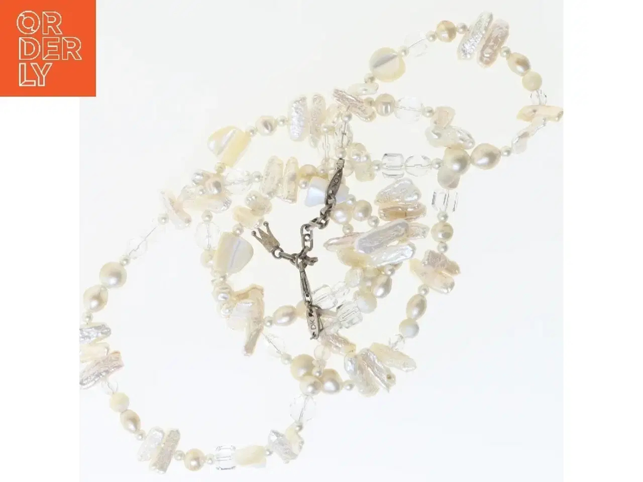 Billede 2 - Perlehalskæde med korsvedhæng (str. 116 cm)