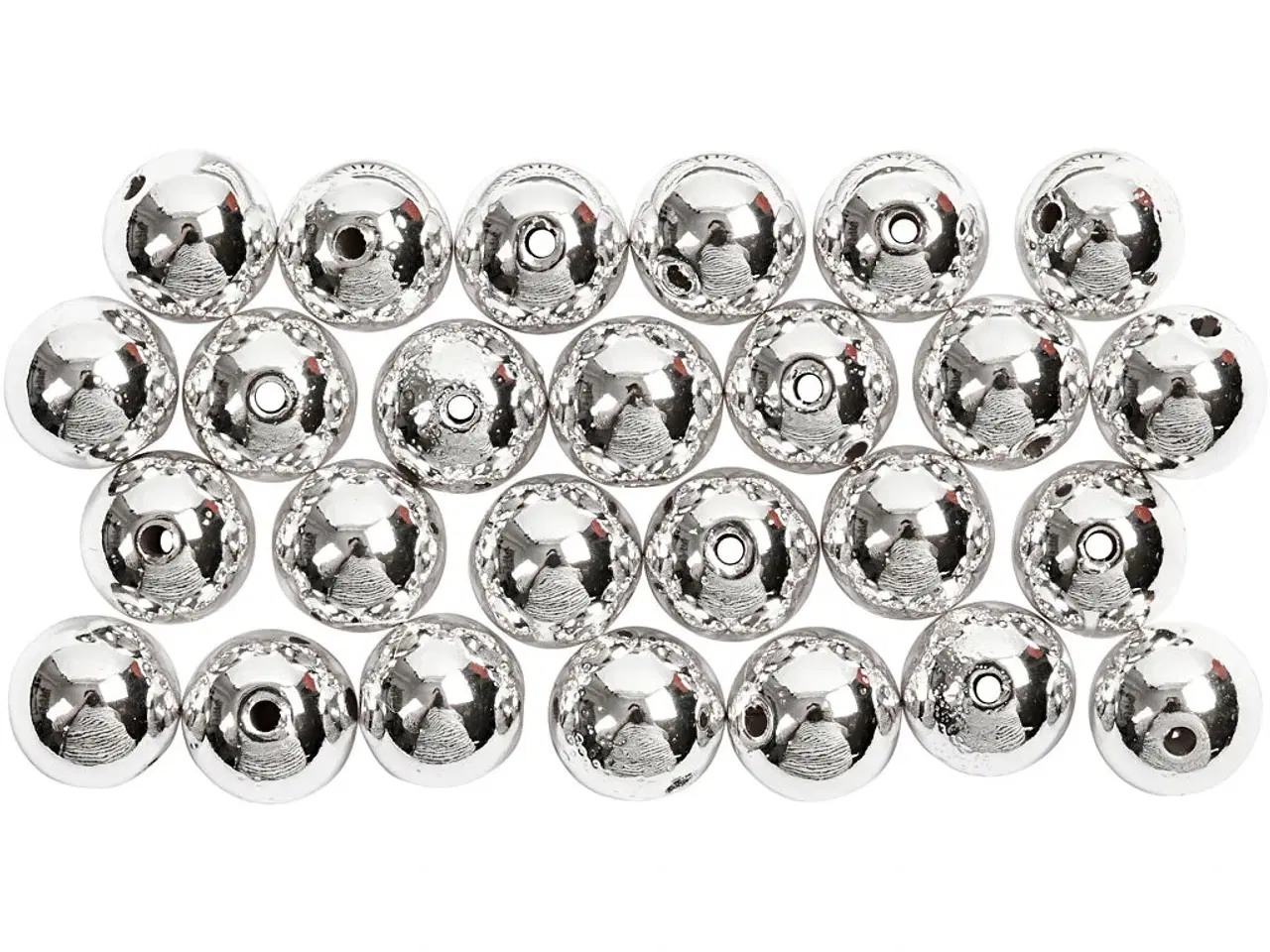 Billede 1 - Voksperler, diam. 8 mm, hulstr. 1 mm, sølv, 50stk./ 1 pk.