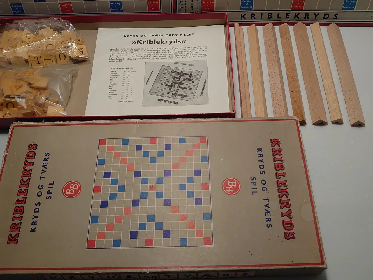 Billede 3 - Kriblekryds.Mønsterbeskyttet BBspil.Ca.1950+ekstra