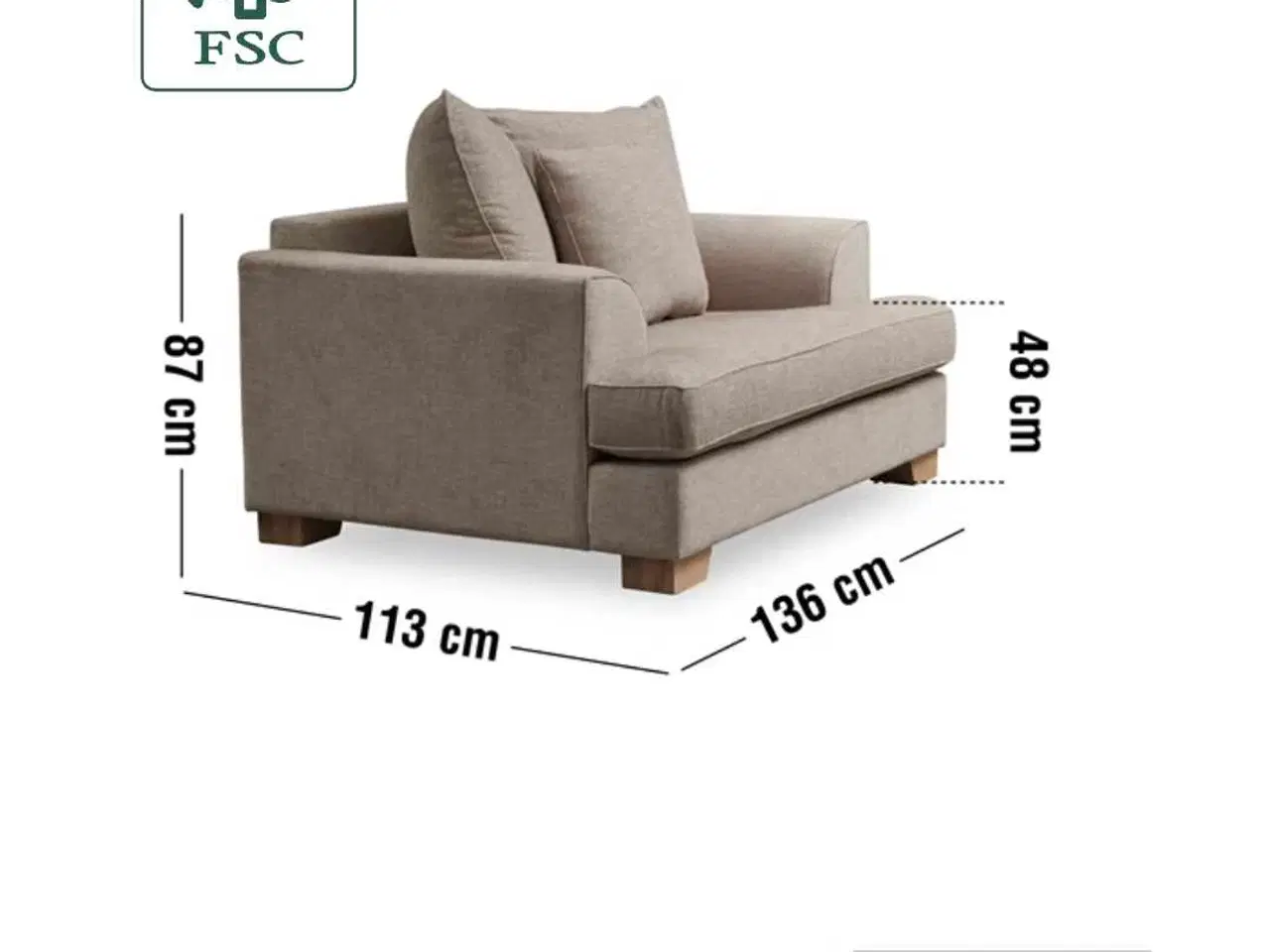 Billede 7 - ILVA KINGSTON LÆNESTOL 1 1/2 PRS SAND 