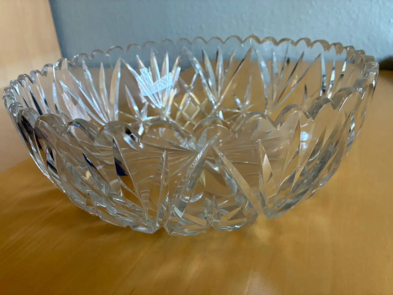 Billede 1 - Stor og smuk krystalskål med stjernemønster