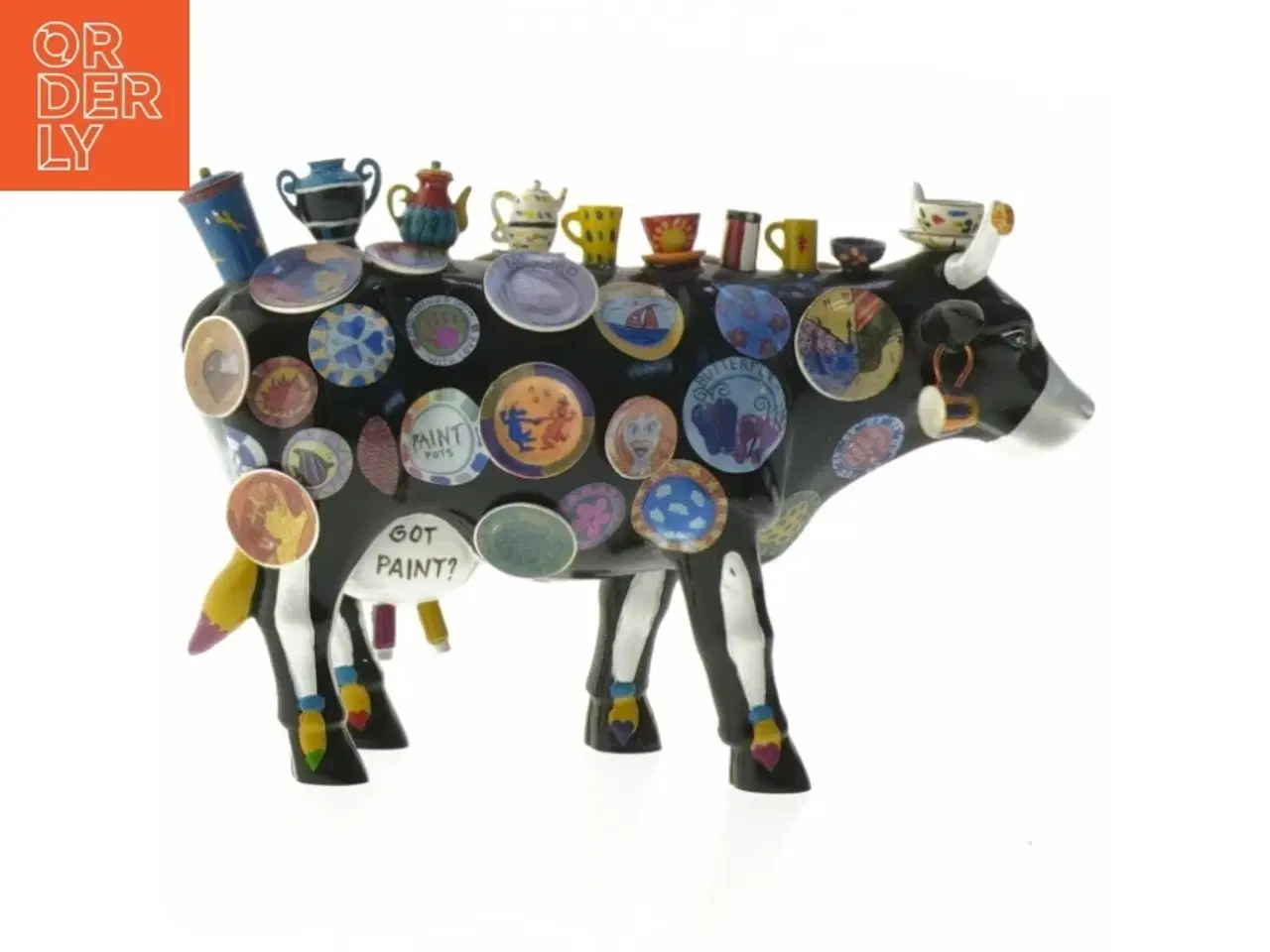 Billede 4 - Dekorativ kofigurine med kopmotiver fra CowParade (str. 20 cm)