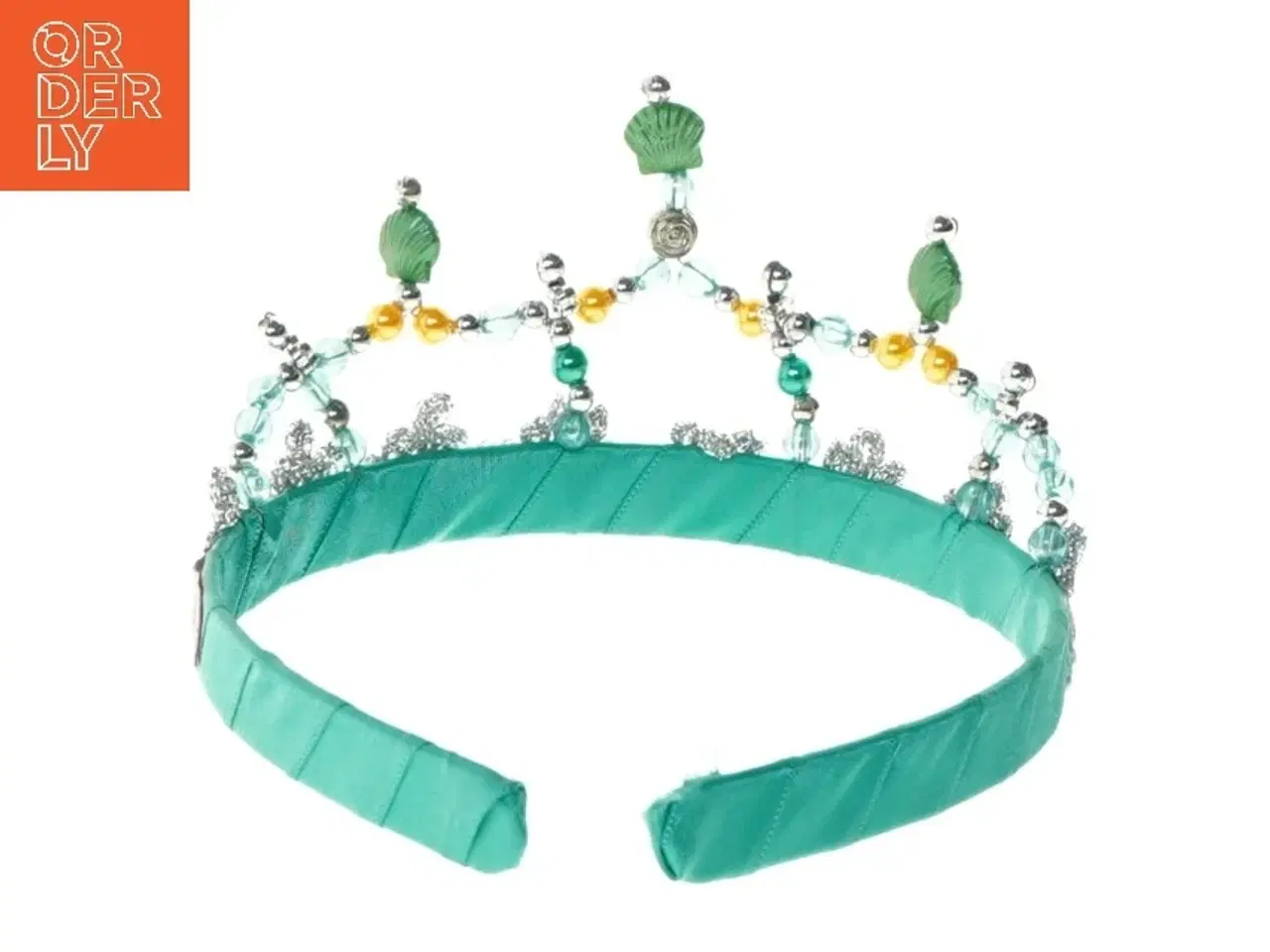 Billede 3 - Turkis tiara med perler (str. 13 cm)
