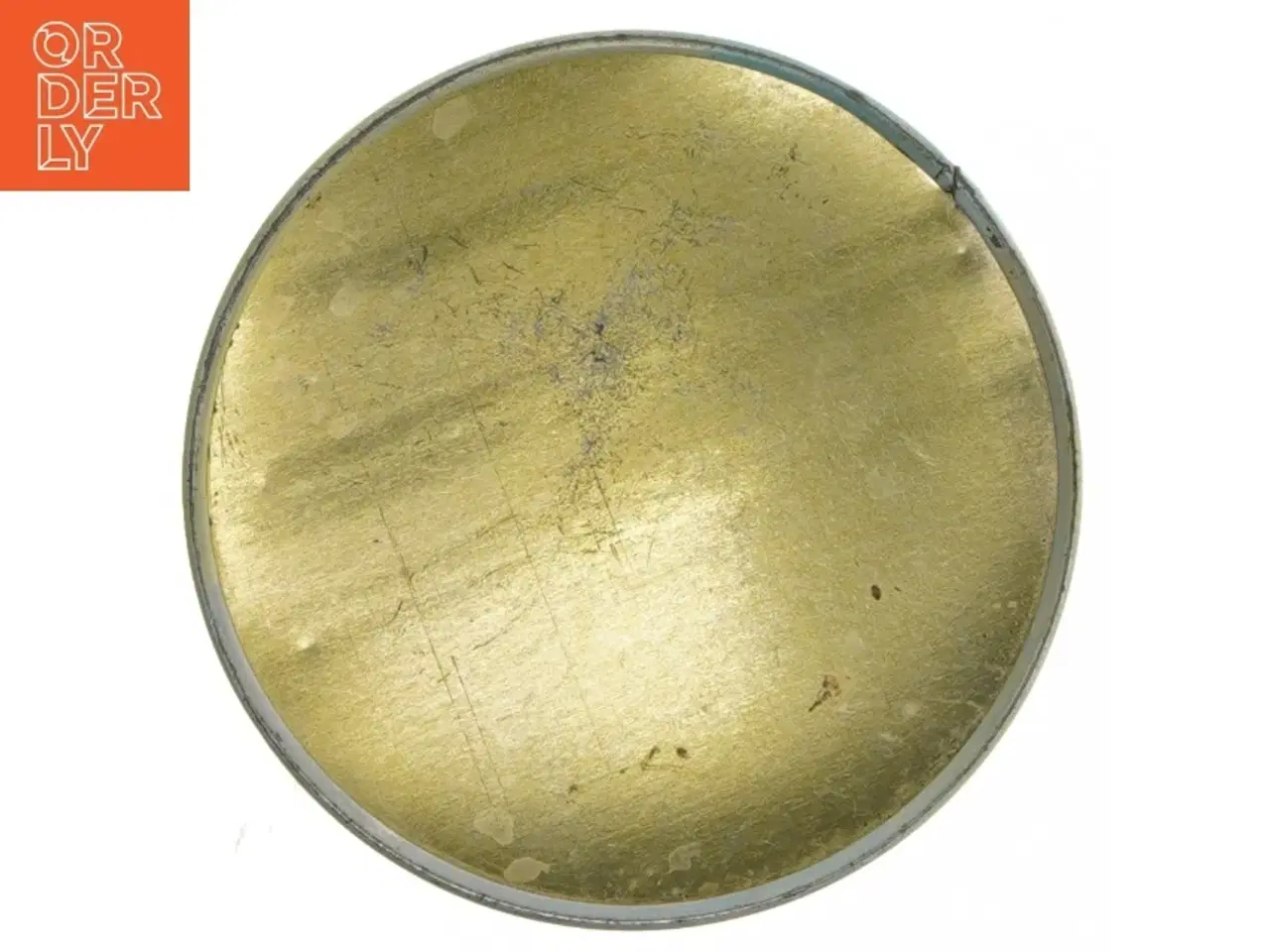 Billede 4 - Malet metaldåse med landskabsmotiv (str. Ø. 11 cm. længde. 15 cm)