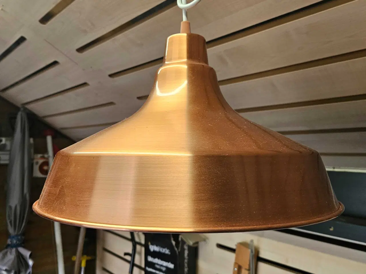 Billede 1 - Hængelampe i kobber flot