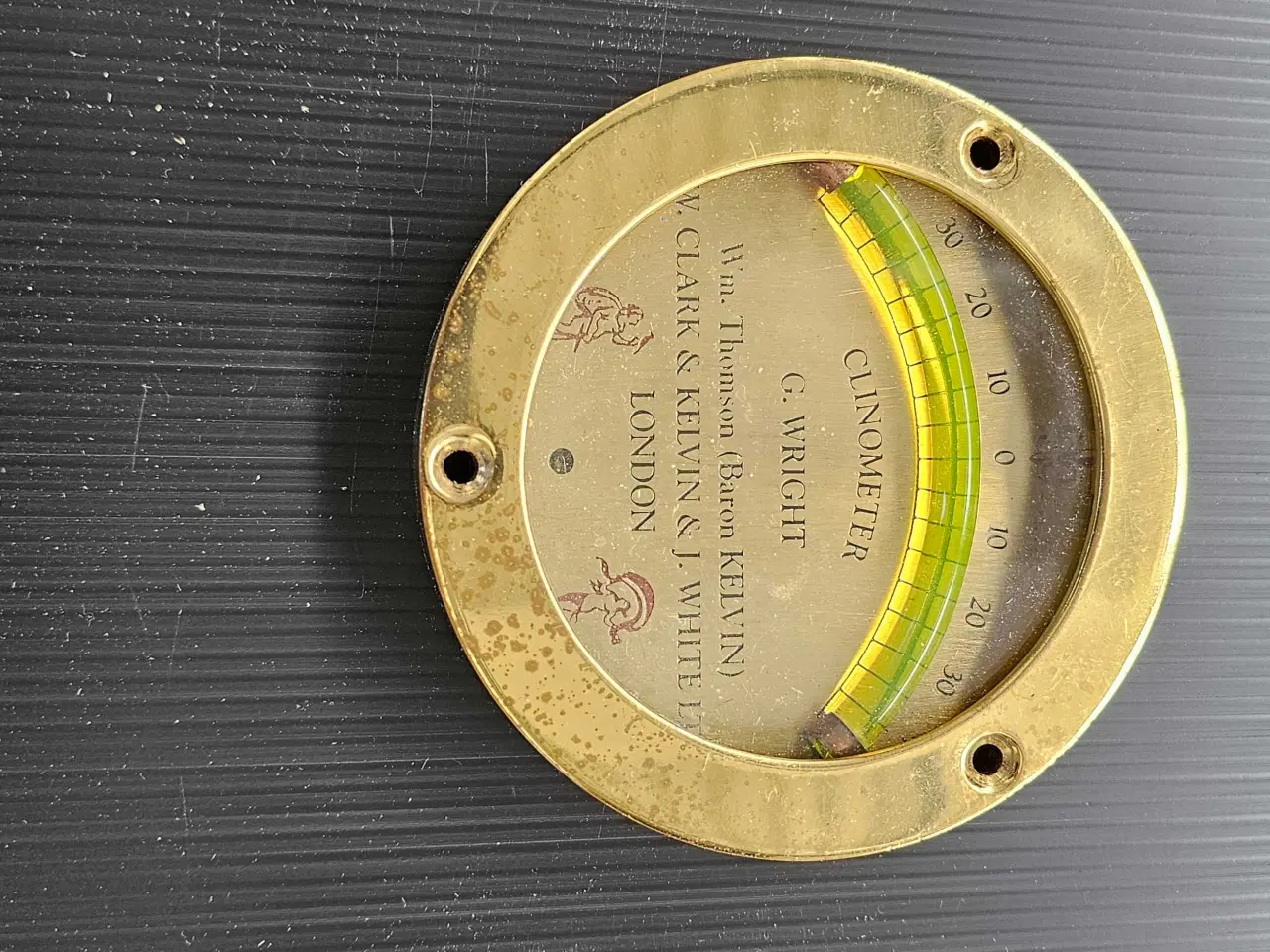 Billede 1 - Clinometer, krængningsmåler i Messing ø110mm
