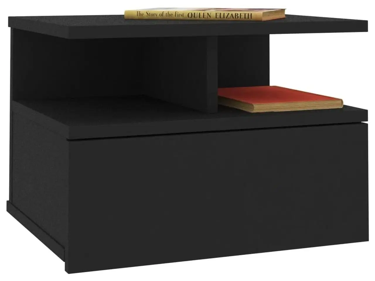 Billede 3 - Svævende natborde 2 stk. 40 x 31 x 27 cm konstrueret træ sort