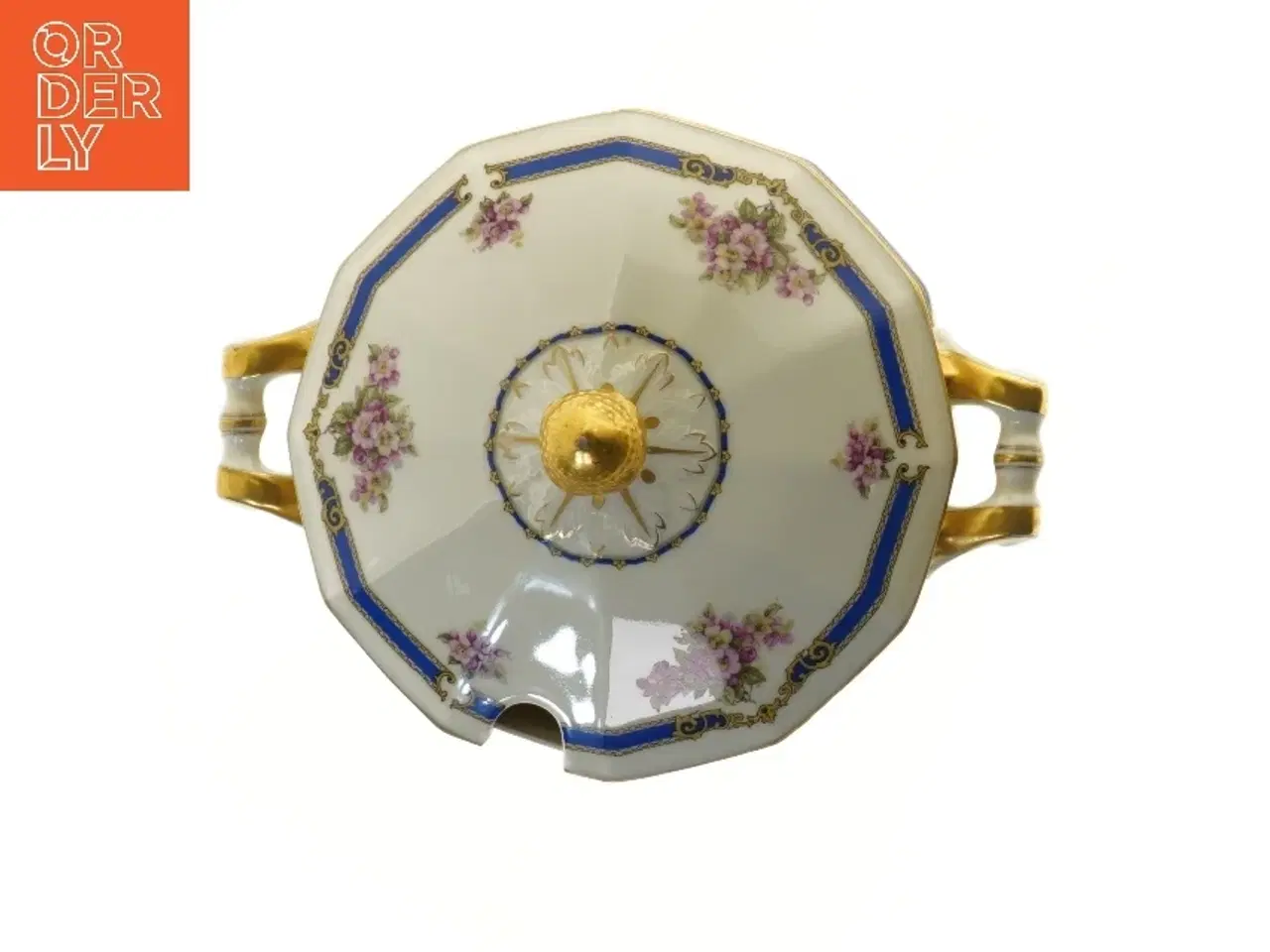 Billede 4 - Suppeterrin i porcelæn med låg, fra Schlaggenwald (str. Ø 24 cm)