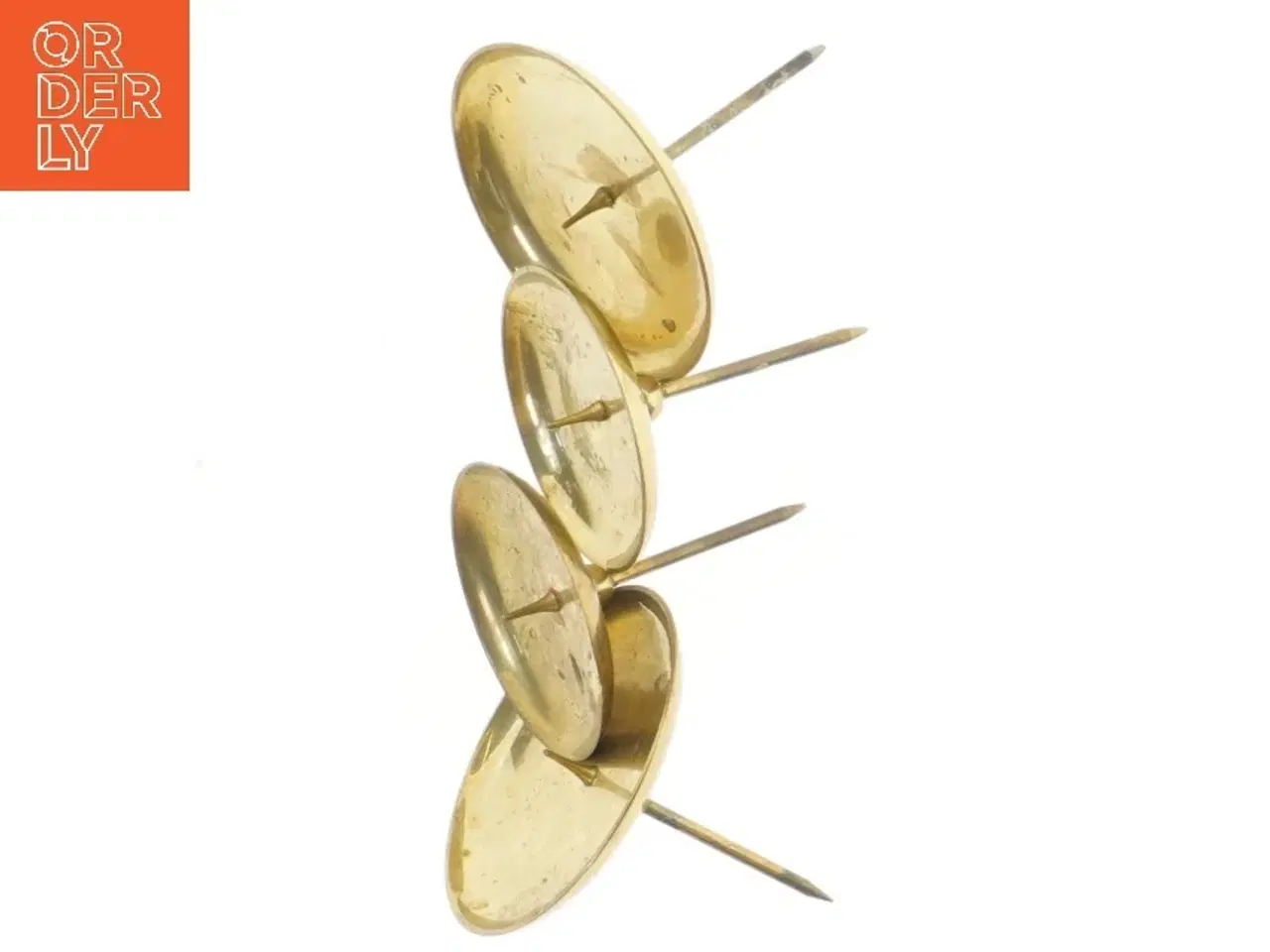 Billede 4 - Messing spyd til lys  (str. 9x8 og 7,5x8 cm)