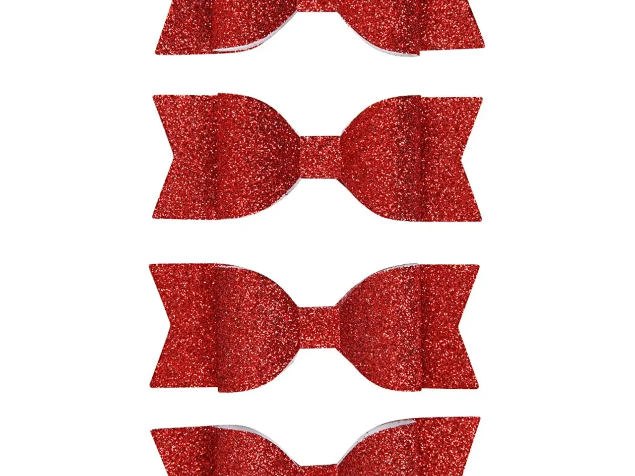 Billede 1 - Sløjfe , str. 31x85 mm, rød glitter, 4stk./ 1 pk.