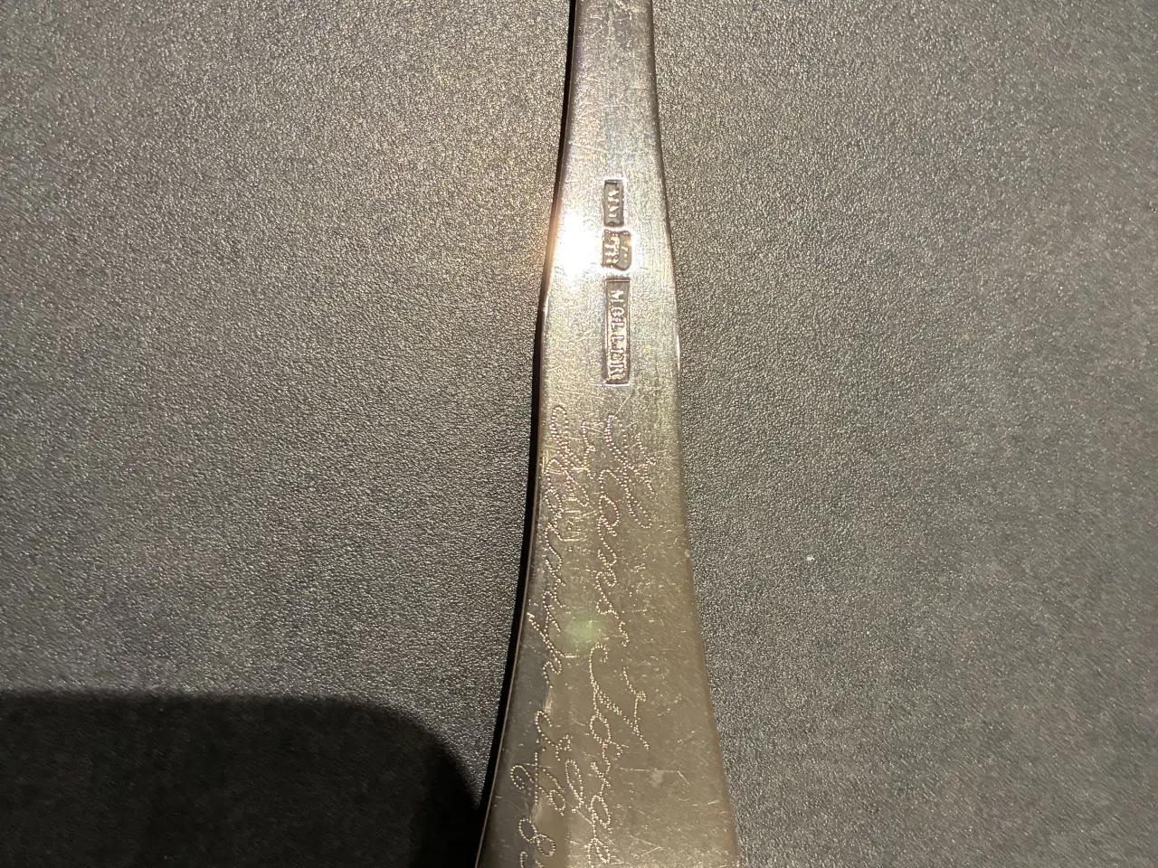 Billede 3 - Gammel dobbelriflet middagsske i sølv